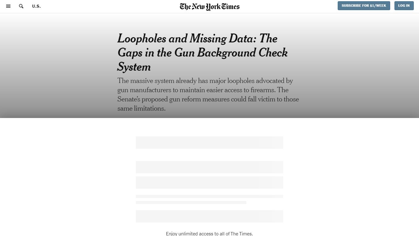 Loopholes and Missing Data: The Gaps in the Gun Background Check System ...